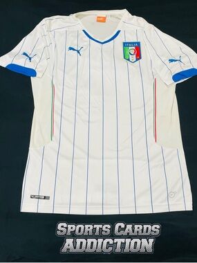 Puma White & Blue Italia Soccer Jersey